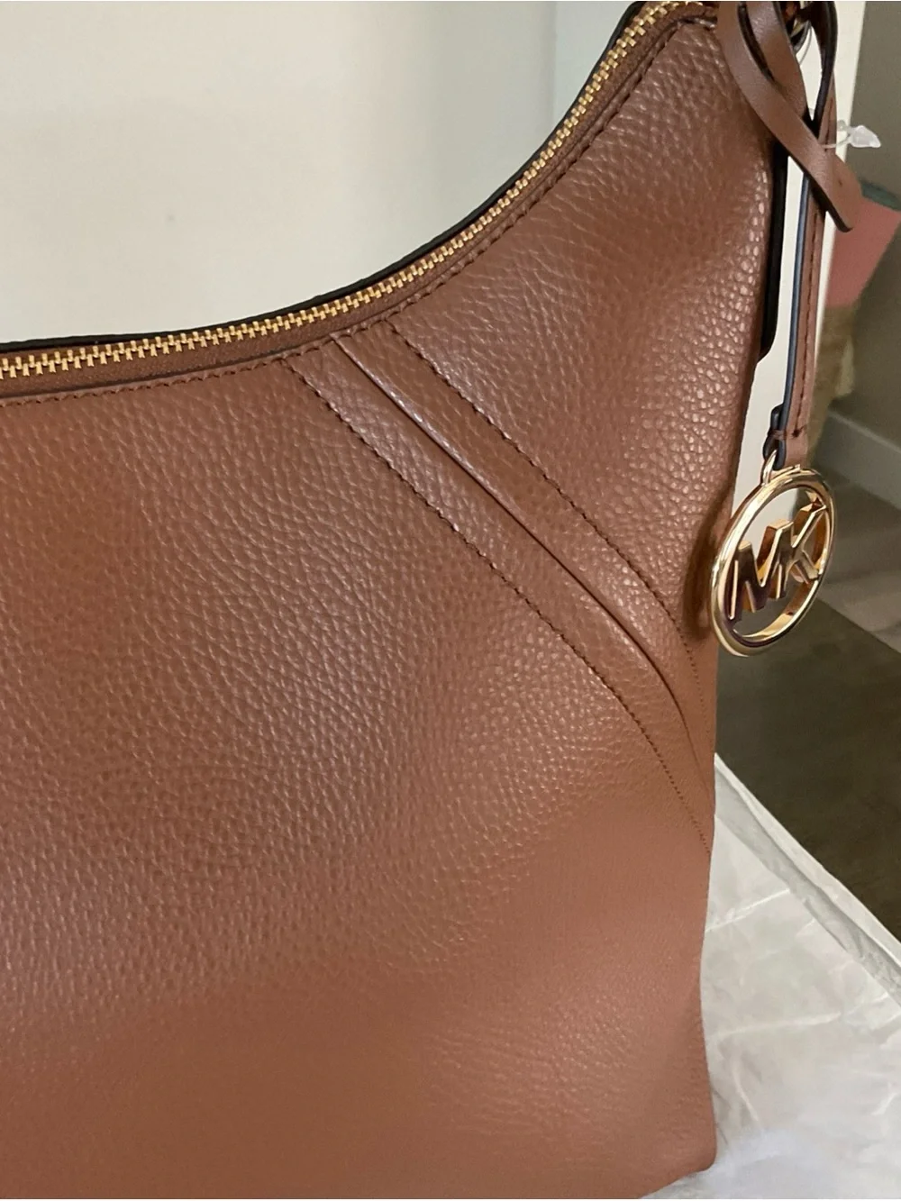 $298 Michael Kors Pebbled Leather Shoulder Bag - Picture 5 of 11